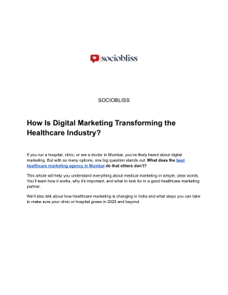 How Is Digital Marketing Transforming the Healthcare Industry_