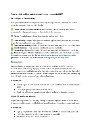 what are link building techniques