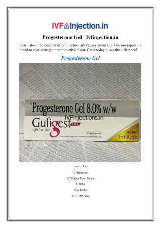 Progesterone Gel Ivfinjection.in