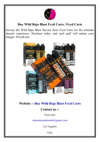 Buy Wild Baja Blast Fryd Carts   Fryd Carts