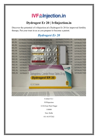 dydrogest er 20 ivfinjection in