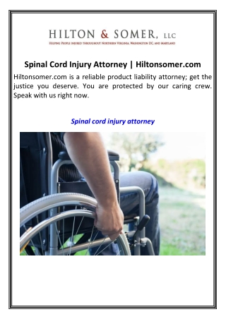 Spinal Cord Injury Attorney  Hiltonsomer.com