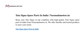 Tata Signa Spare Parts In India  Narmadamotors.in