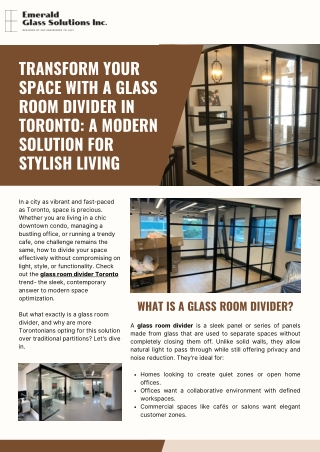 Transform Your Space with a Glass Room Divider in Toronto
