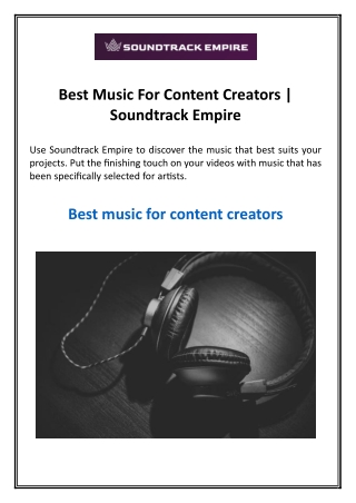 Best Music For Content Creators