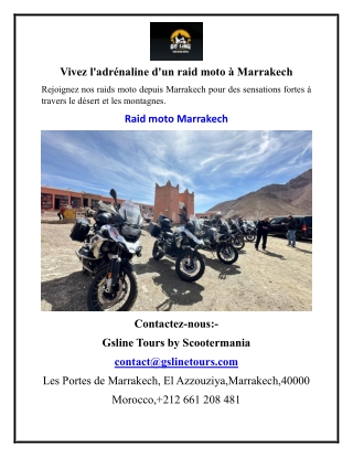 Vivez l'adrénaline d'un raid moto à Marrakech