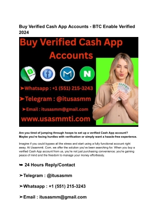 Buy Verified Cash App Accounts - BTC Enable Verified 2024