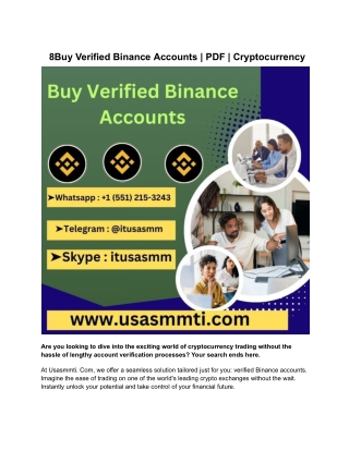 8Buy Verified Binance Accounts _ PDF _ Cryptocurrency