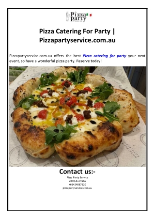 Pizza Catering For Party | Pizzapartyservice.com.au