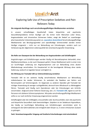 Oxycodon Deutschland | Medizinarzt