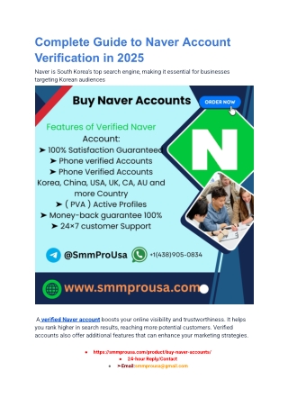 Complete Guide to Naver Account Verification in 2025