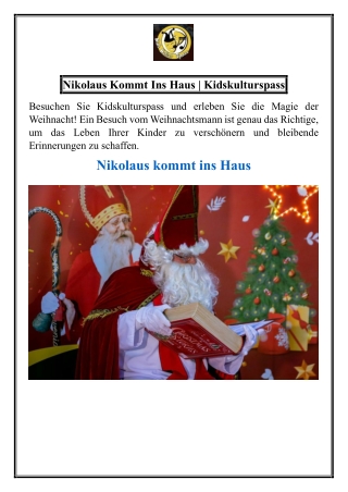 Besuchen Sie Kidskulturspass und erleben Sie die Magie der Weihnacht! Ein Besuch