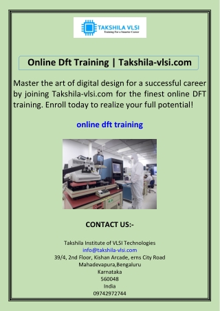 Online Dft Training Takshila-vlsi.com