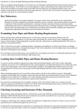 exactly how to choose the right plumbing and home