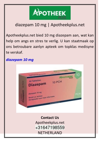 diazepam 10 mg | Apotheekplus.net