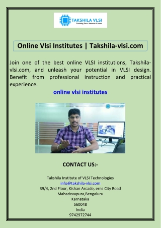 Online Vlsi Institutes  Takshila-vlsi.com