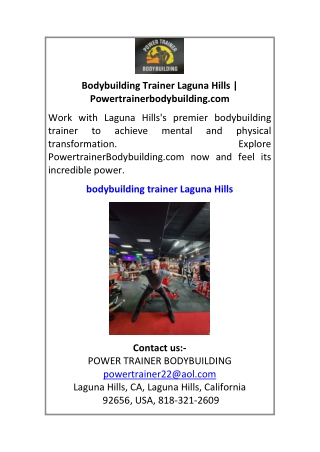 Bodybuilding Trainer Laguna Hills Powertrainerbodybuilding.com