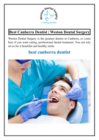 Best Canberra Dentist | Weston Dental Surgery