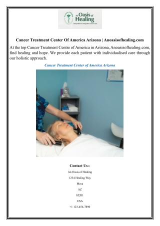 Cancer Treatment Center Of America Arizona  Anoasisofhealing.com
