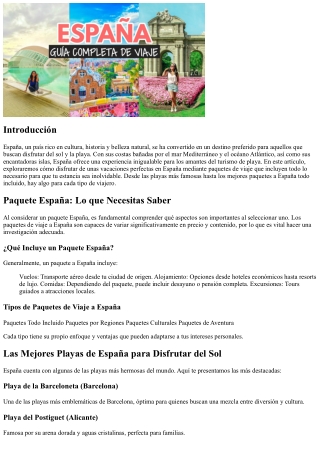 Goza del sol y la orilla con promociones de viaje a España