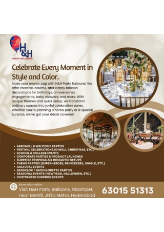 Indoor party decorators Hyderabad