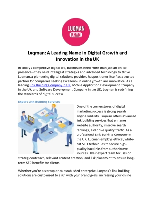 luqman a leading name in digital growth