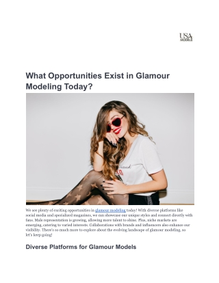 What Opportunities Exist in Glamour Modeling Today_