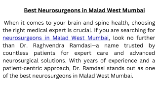 Best Neurosurgeons in Malad West Mumbai