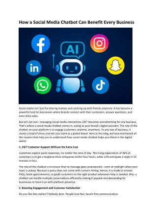 how a social media chatbot can benefit every