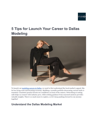 5 Tips for Launch Your Career to Dallas Modeling