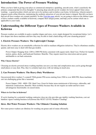 introduction the power of pressure washing