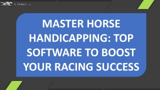 Master Horse Handicapping Top Software to Boost Your Racing Success
