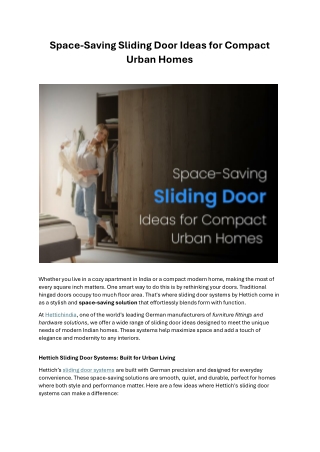 Space-Saving Sliding Door Ideas for Compact Urban Homes