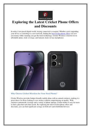Exploring the Latest Cricket Phone Offers and Discounts