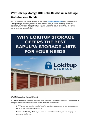 why lokitup storage offers the best sapulpa
