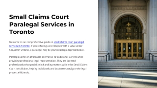 Expert Small Claims Paralegal Services in Toronto – Fast, Affordable Legal Solut