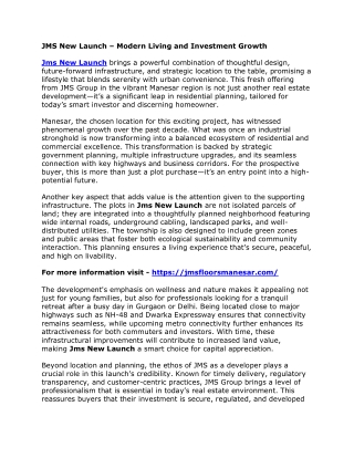 jms new launch modern living and investment growth
