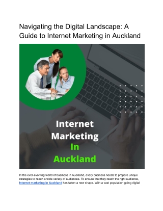 Mastering Internet Marketing in Auckland Strategies for Local Success