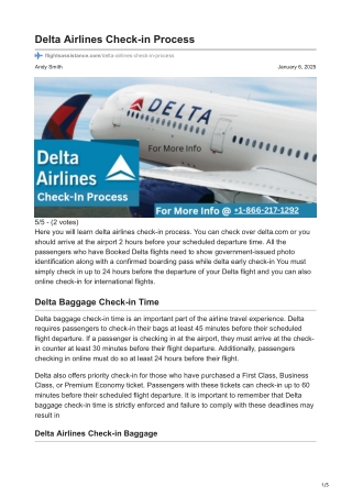 Delta Airlines Check-in Process