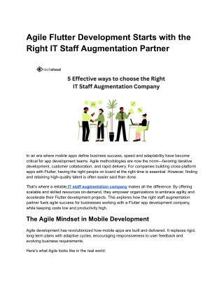 agile flutter development starts with the right