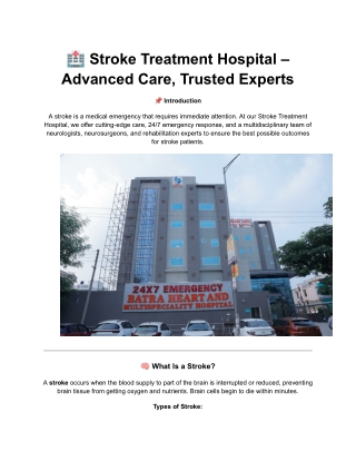 Stroke Treatment Hospital – Advanced Care, Trusted Experts