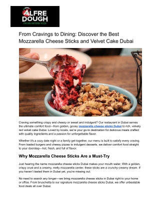 From Cravings to Dining_ Discover the Best Mozzarella Cheese Sticks and Velvet Cake Dubai