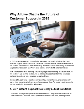 Why AI Live Chat Is the Future of Customer Support in 2025