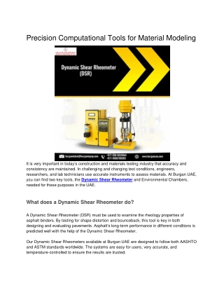 Precision Computational Tools for Material Modeling
