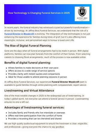 how technology is changing funeral services