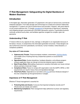 it risk management safeguarding the digital