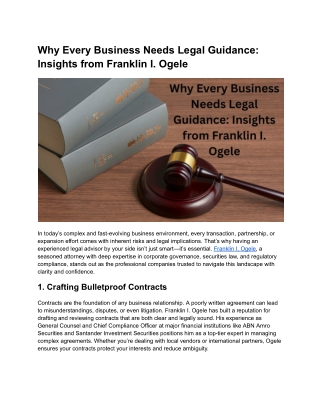 Why Legal Representation Is Essential to Every Business: Top Tips from Franklin