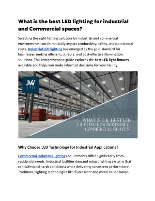 What is the best LED lighting for industrial Commercial spaces (2)