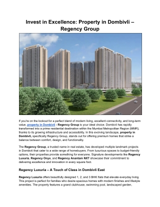 Invest in Excellence_ Property in Dombivli – Regency Group