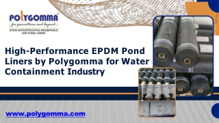 High-Performance EPDM Pond  Liners by Polygomma for Water  Containment Industry